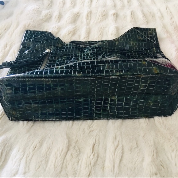 Croc skin hand bag - Emerald Green - Picture 6 of 6